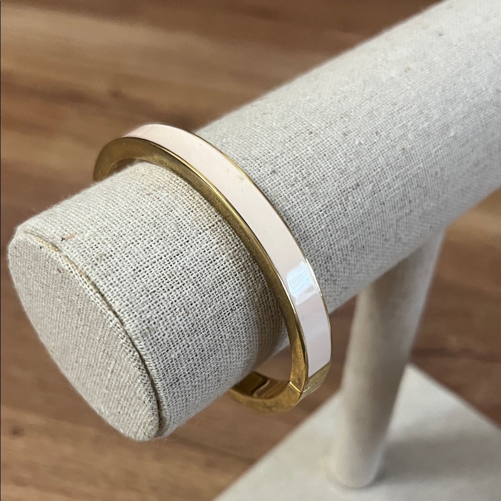 Kate Spade hinged enamel bangle bracelet, blush pink